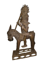 Load image into Gallery viewer, Medium Royal Warrior of the Benin Kingdom – Ceremonial Lost-Wax Bronze Sculpture