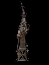 Load image into Gallery viewer, Benin Royal Bronze Head with Monumental Ceremonial Headdress ( Queen Mother Ife )