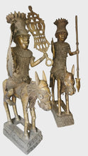 Load and play video in Gallery viewer, Big Couple Royal Horseman of the Benin Kingdom – Ceremonial Bronze Sculpture
