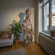 Load image into Gallery viewer, Benin Bronze Royal Female Figure – Vessel Bearer with Child
