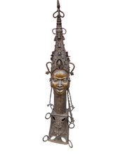 Load image into Gallery viewer, Benin Royal Bronze Head with Monumental Ceremonial Headdress ( Queen Mother Ife )
