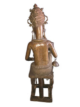Load image into Gallery viewer, Benin Bronze Royal Female Figure – Vessel Bearer with Child
