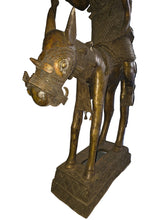 Загрузить изображение в средство просмотра галереи, Big Royal Horseman of the Benin Kingdom – Ceremonial Bronze Sculpture

