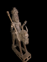 Load image into Gallery viewer, Medium Royal Warrior of the Benin Kingdom – Ceremonial Lost-Wax Bronze Sculpture
