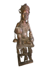 Load image into Gallery viewer, Benin Bronze Royal Female Figure – Vessel Bearer with Child
